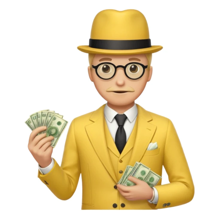 The monopoly fella with a monocle and yellow sticker
