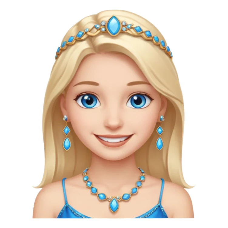 smiling girl with jewelry blue eyes sticker