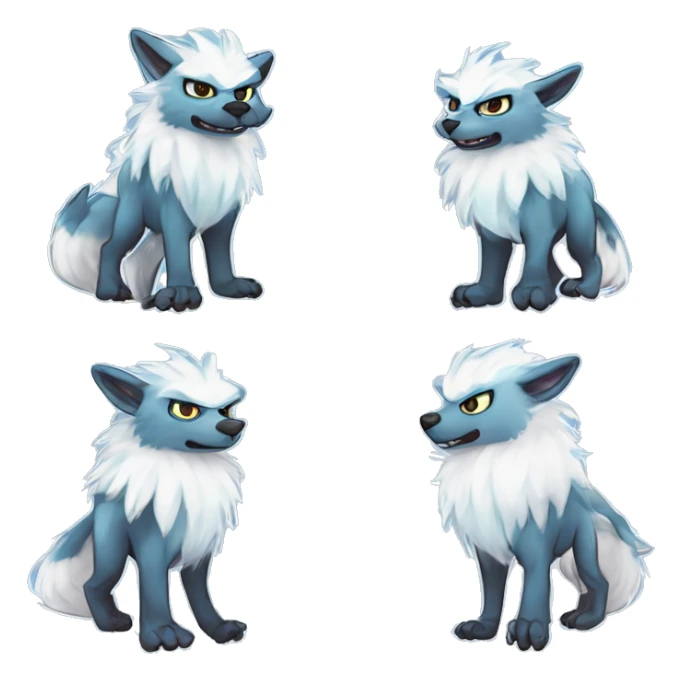 Cute Protogen-vernid-sergal-wickerbeast-fantasy-animal-fursona griffsnuff & LiLaiRa & Falvie full body white and light blue fur sticker sticker