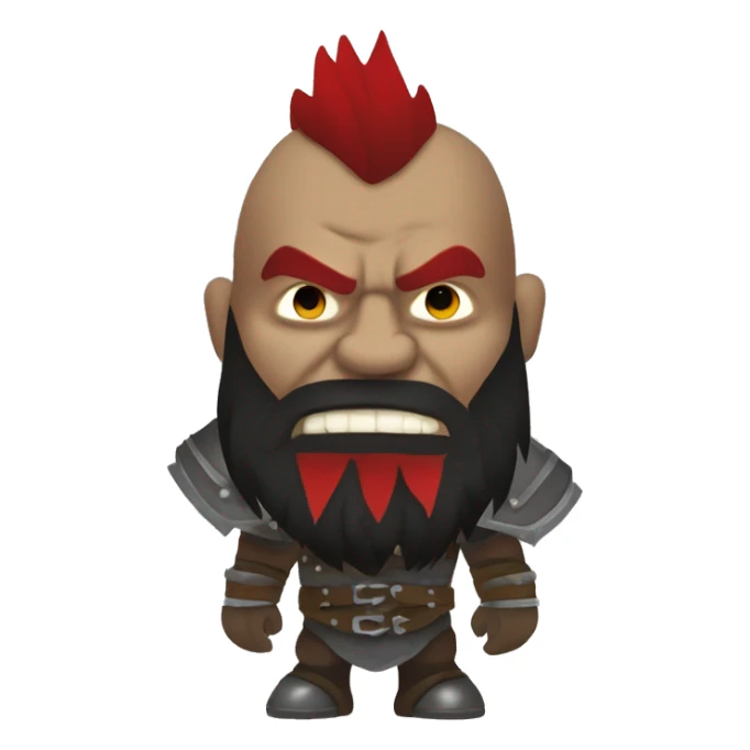 armored orc berserker with red beard & mohican sticker