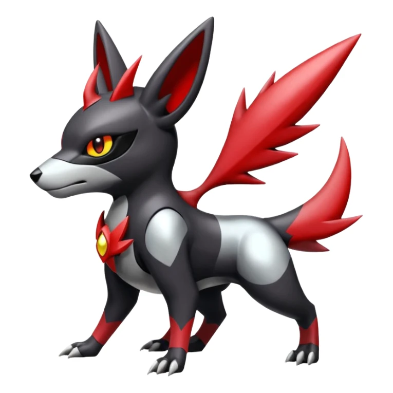 Futuristic Shiny Cool Edgy Handsome Badass Zangoose-Electrike-Umbreon-Houndoom-Genesect-Pokémon-Fakémon-hybrid-creature sticker
