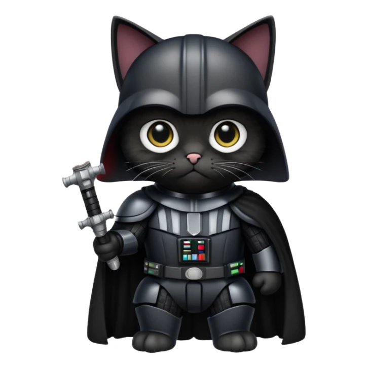 Darth Vader cat full armor saying no I am your father sticker