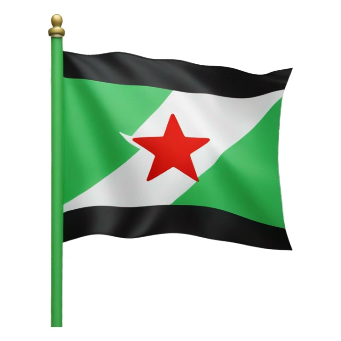 FLAG green, white and black and three red star in middle sticker