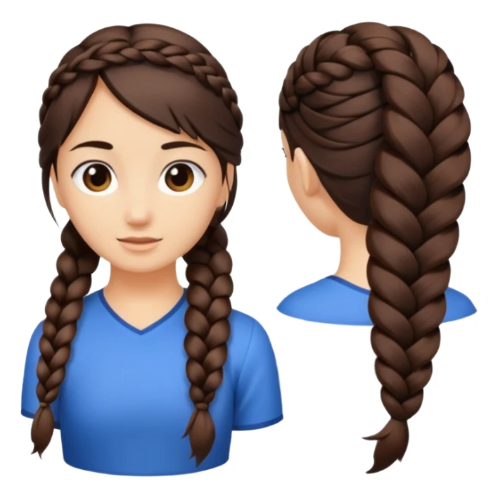 just hair braided hair tail sticker