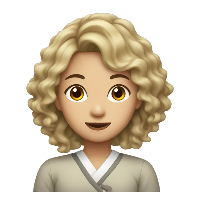 Wavy hair asian girl sticker