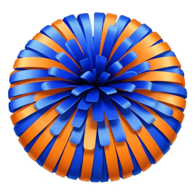 royal blue and orange metallic cheer pom pom sticker