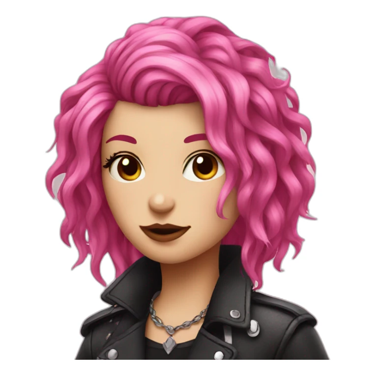 Pink hair punk girl sticker