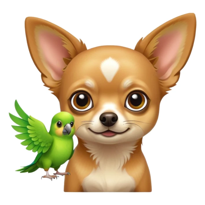 Un chihuahua con un perico sticker