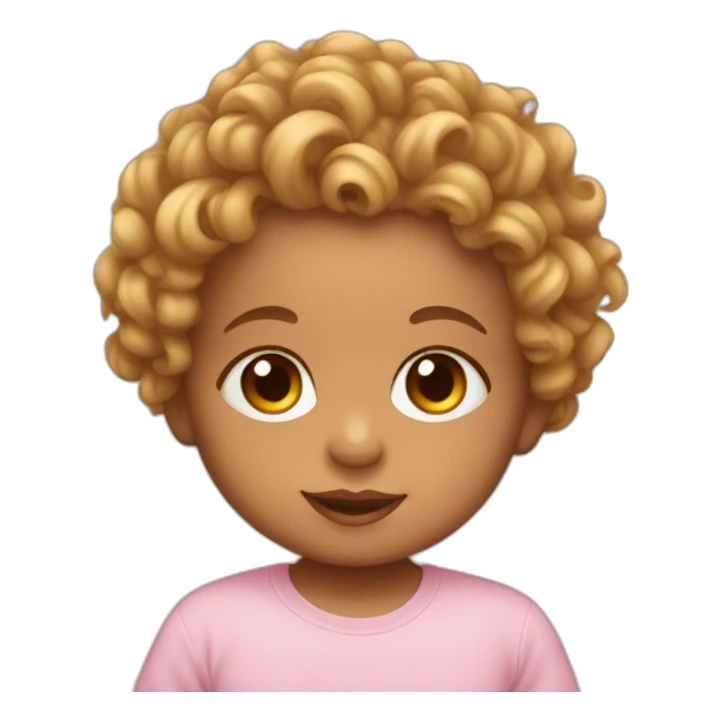 Baby with curly sticker