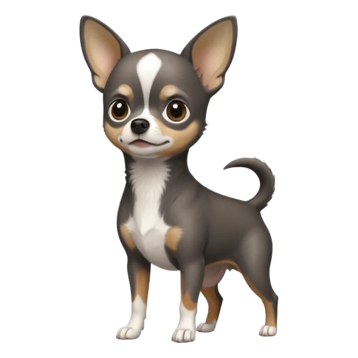 Dark graphite Chihuahua with white markings sticker