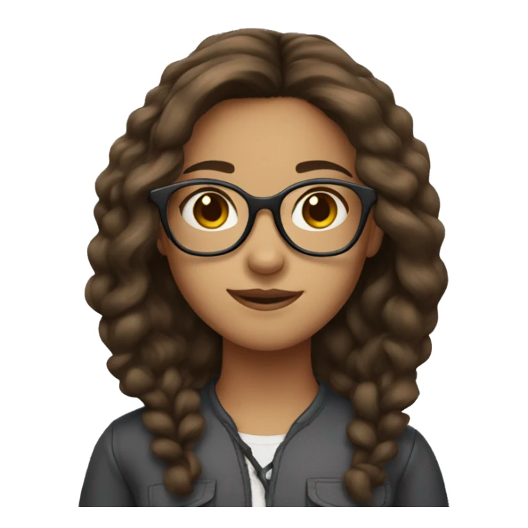 girl with glasses and medium length brown hair sticker