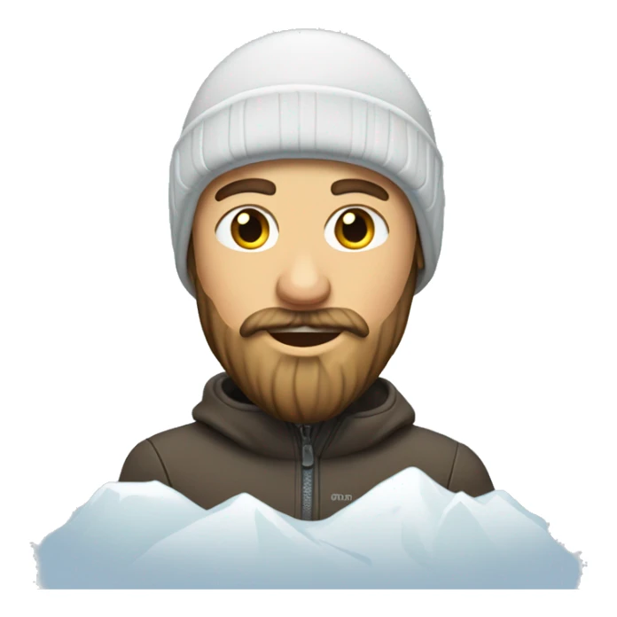 Ski bum with beard of ice and snow  sticker