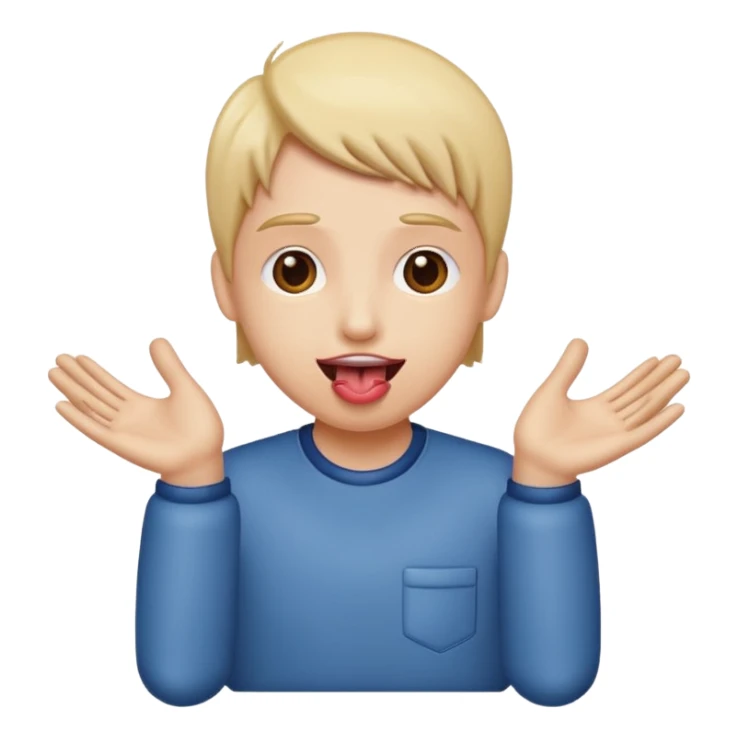 Tongue out and hands to the side sticker