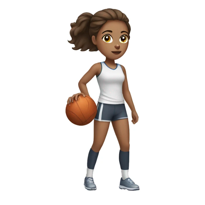 Girl with brown hair doing sports  sticker