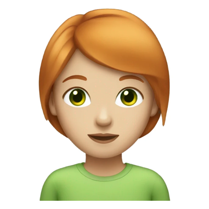 Girl with ginger hair with bangs and green eyes sticker
