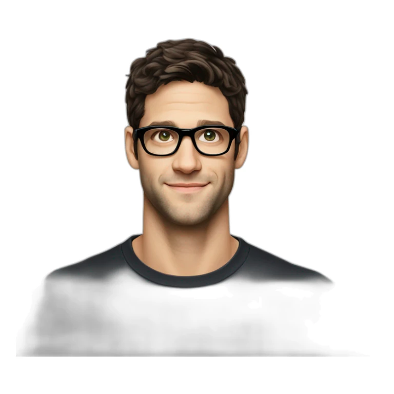 Young Justin bartha wearing Black galsses sticker