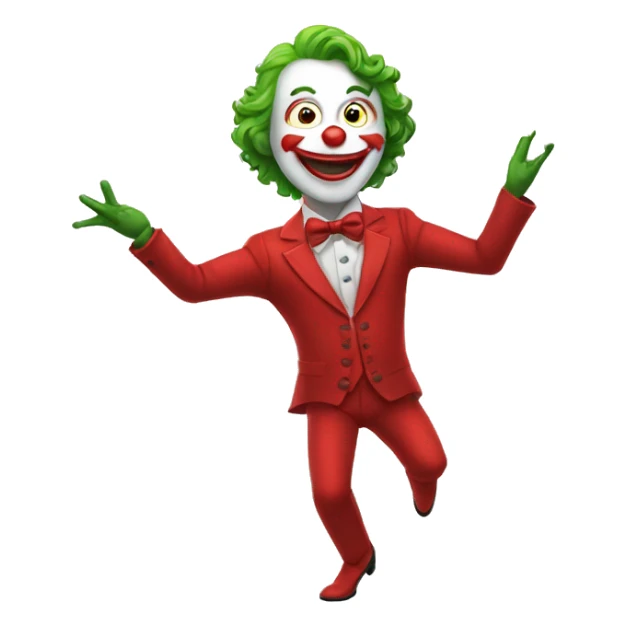 Dancing joker in red suit with ciggerate in hand  sticker