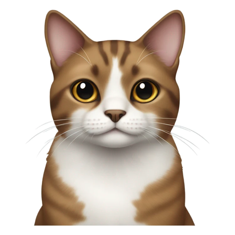 Deep brown and white Cat with black spot near the nose sticker