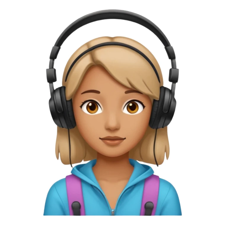 Girl with headphones  sticker