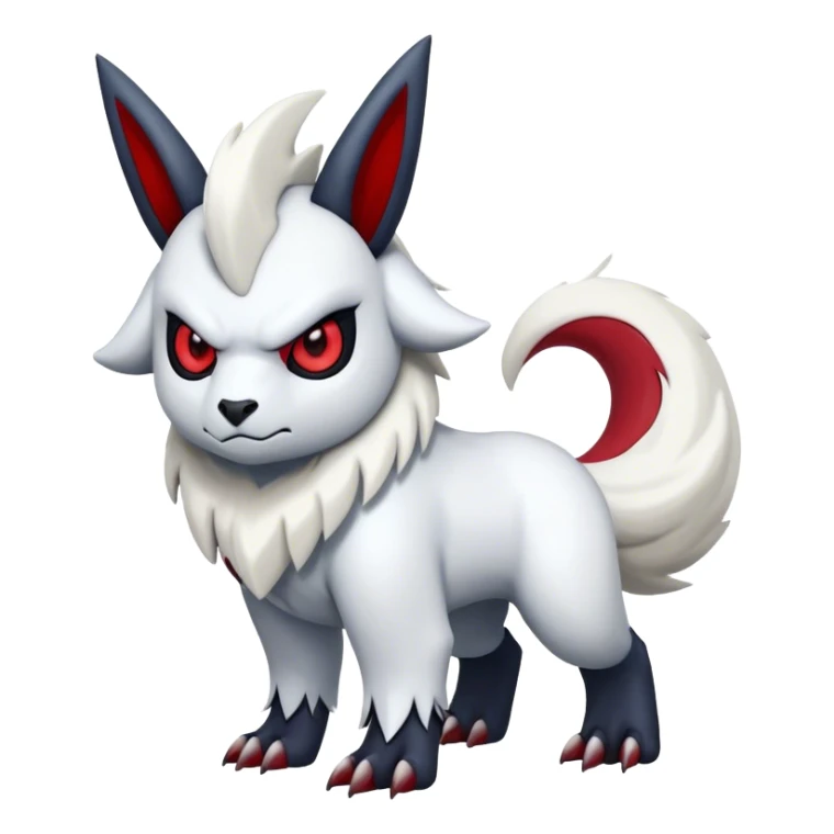 Edgy cool cute Absol-Zangoose-creature-hybrid full body  sticker