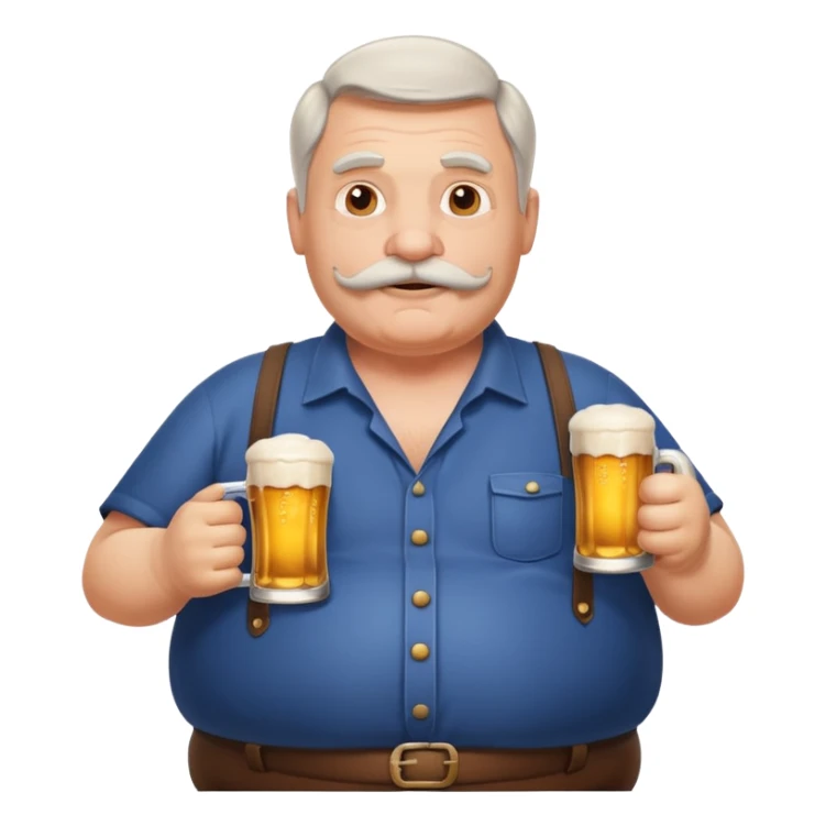  Old white male with a mustache and beer belly  sticker