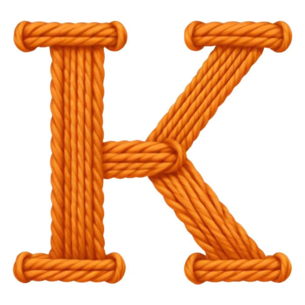 The letters KAL written out from a thread of yarn  sticker