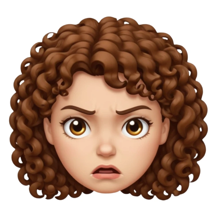 very angry curly haired woman sticker