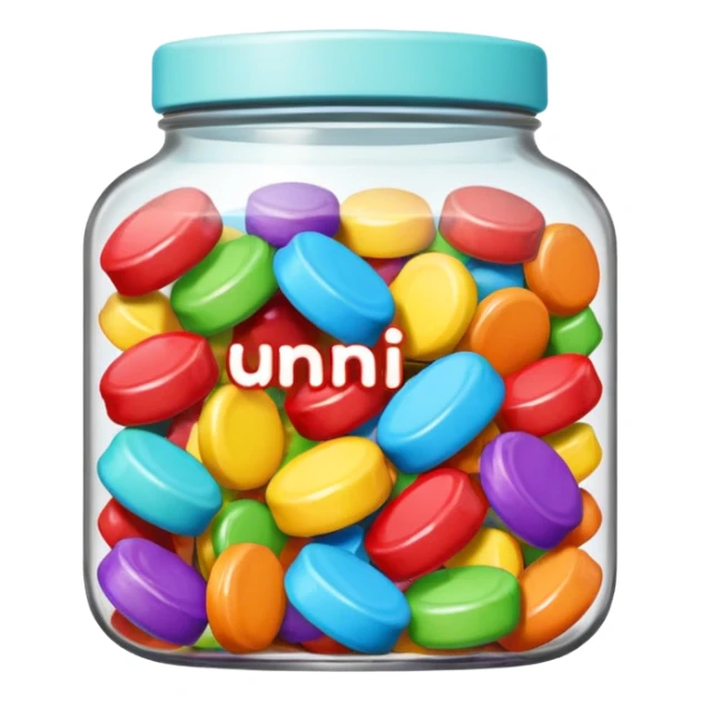 Candyshop with name: U N I Q sticker