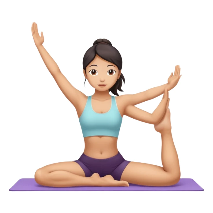 asian girl doing yoga sticker