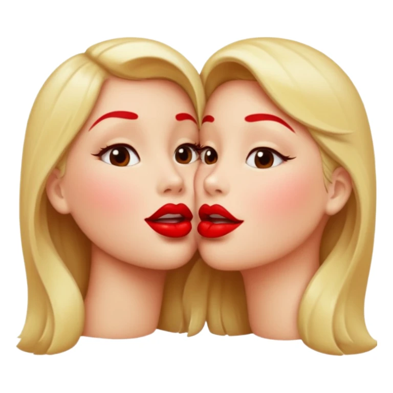 Red lipstick Lips in the moment of kiss sticker