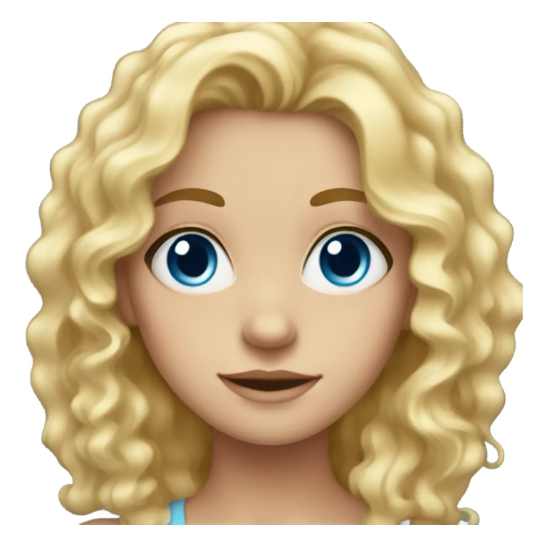blonde girl with wavy hair and blue eyes  sticker