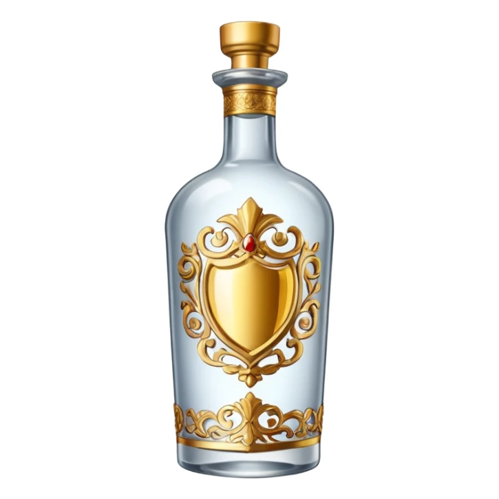 a golden bottle of vodka sticker