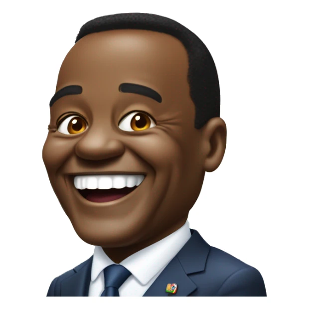 the president Denis Nguesso who laughs sticker