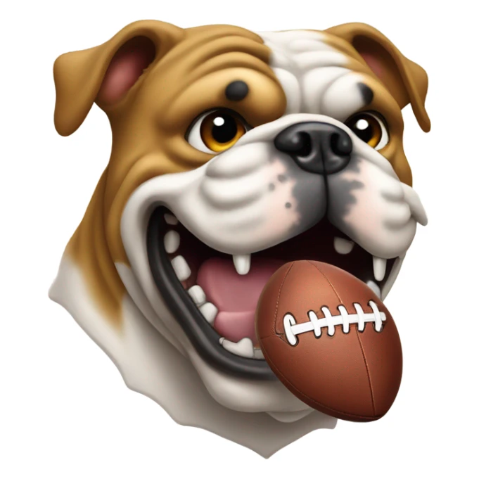 Bulldog with football and foaming mouth sticker