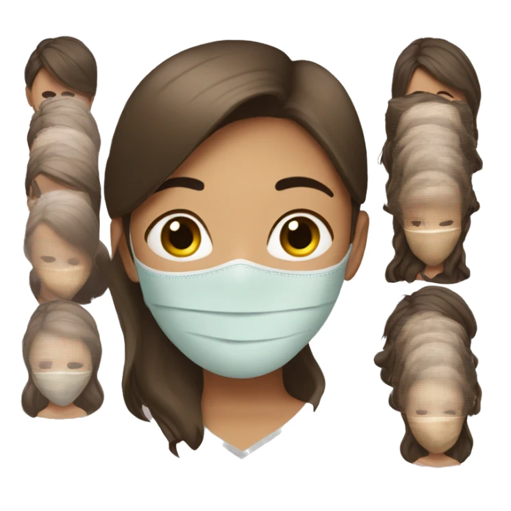 tan brunette girl with face mask on sticker