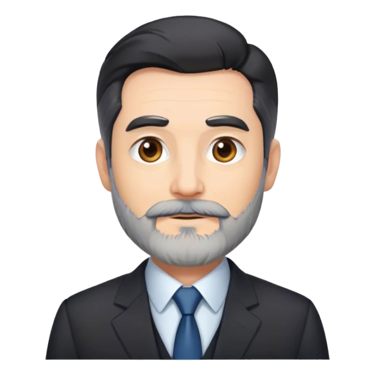 Wear suit with gray beard black hair sticker
