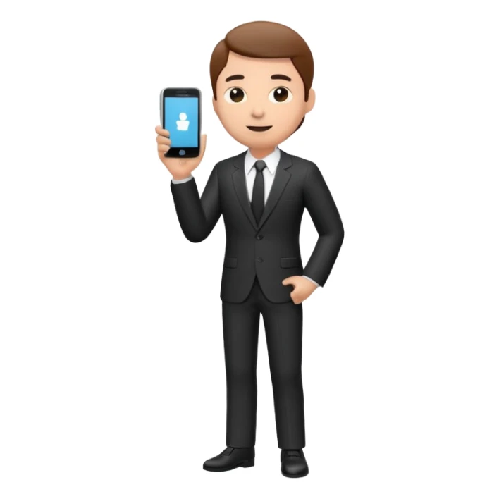 A 3D full body MNC Employee bitmoji talking on mobile with someone sticker