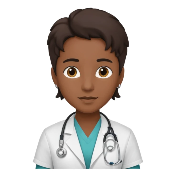 androgynous physician no stethoscope and darker skin sticker