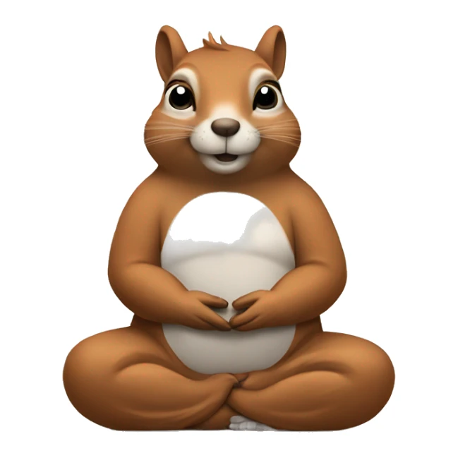 Meditating Squirrel with eyes closed sticker