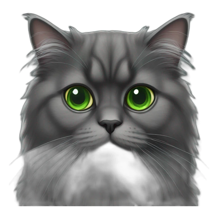 dark gray persian cat with green eyes sticker
