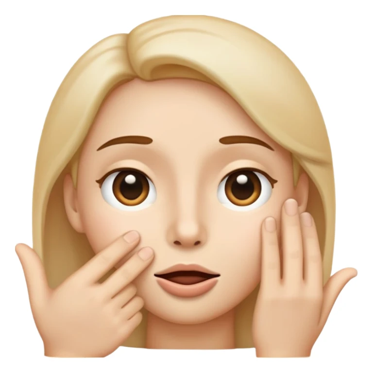 face with subtle lines indicating whisper, hand near mouth, classic emoji look sticker