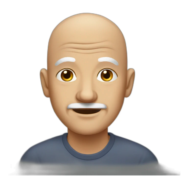 Bald old man no facial hair sticker