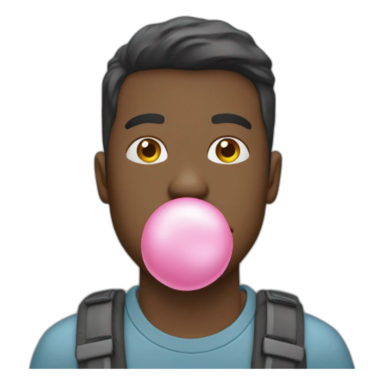 Personne faisant une Bulle de Chewing-gum sticker