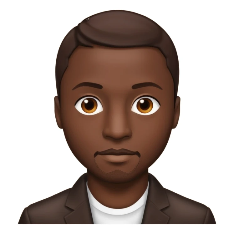 Akon with dark brown hair sticker