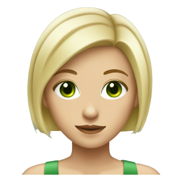 pretty blonde girl with green eyes and short haircut sticker