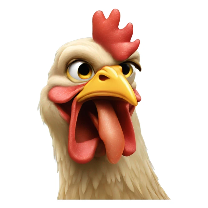 Chicken picking boogers out of his nose  sticker