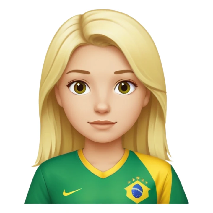 Blonde girl wearing a Brazil shirt  sticker