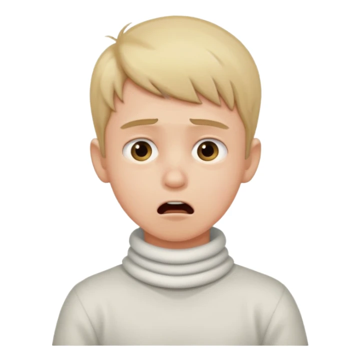 a boy holding his neck like he’s choking  sticker