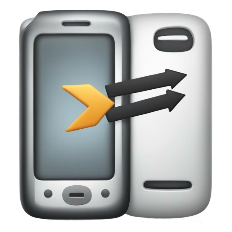 mobile phone with arrow coming out of it sticker