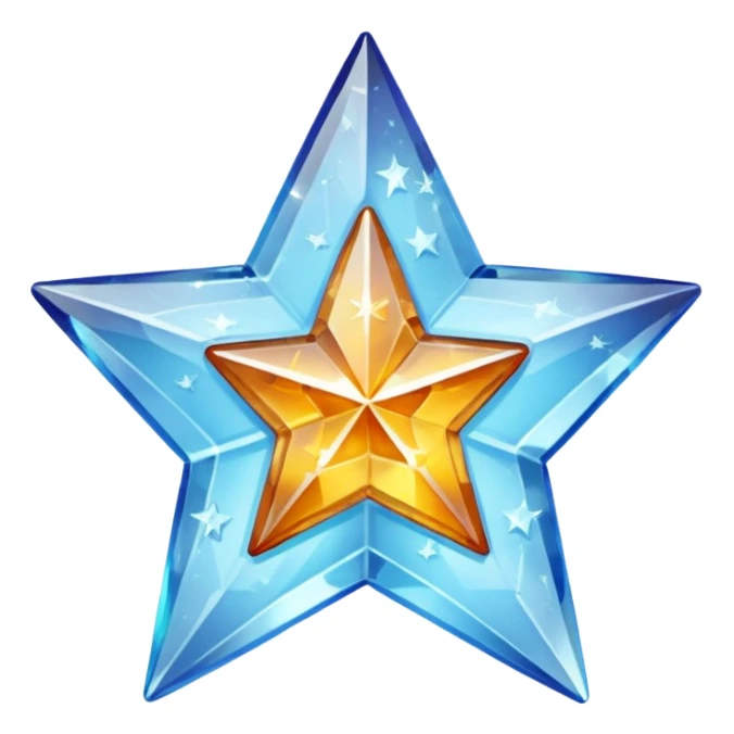 carved crystal star a shining "$" symbol sticker